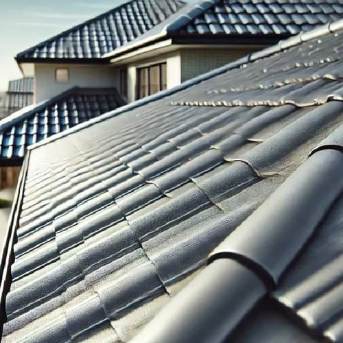 A synthetic tile roof