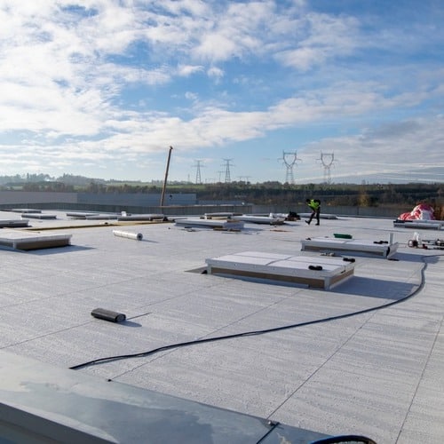 A commercial roof
