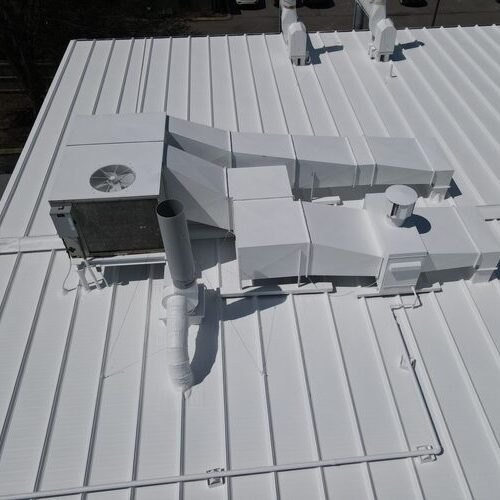 A commercial metal roof.