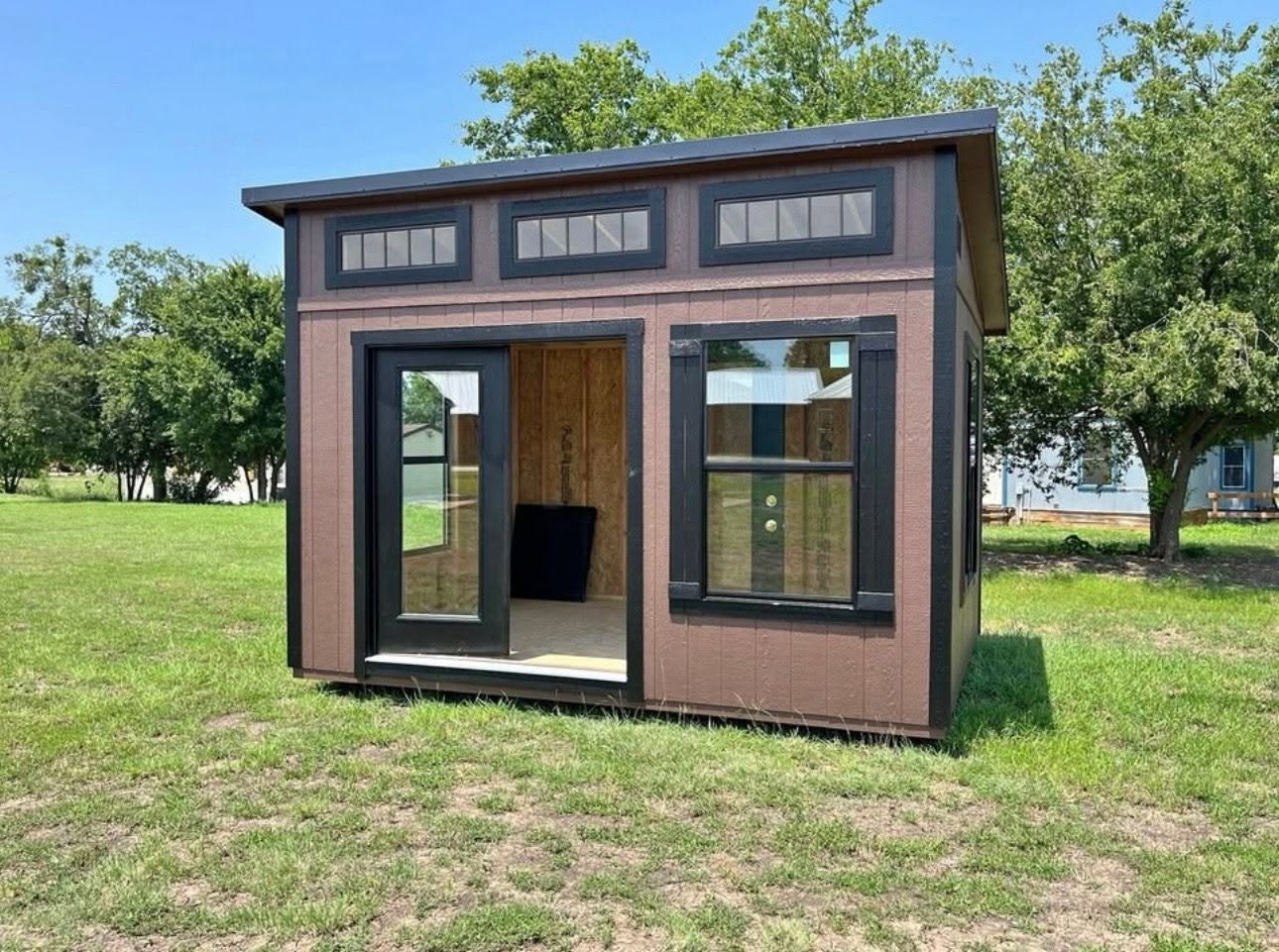 Shed with a flat roof